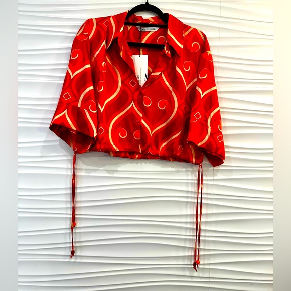 NWT Retro Summer Spring Zara Print Top - Picture 9 of 14